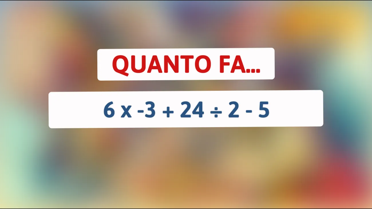 Scopri il risultato che solo il 5% delle persone riesce a calcolare correttamente al primo tentativo!"