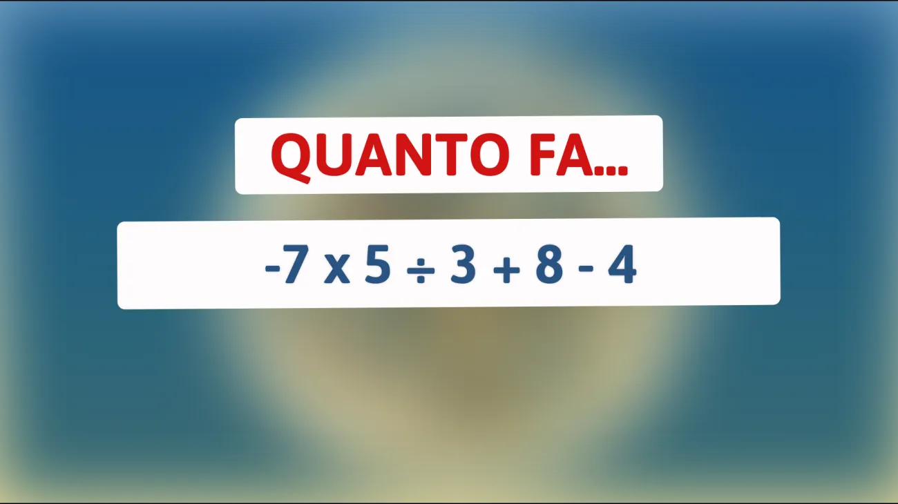 Sfida la tua mente: solo il 5% delle persone risolve correttamente questo semplice calcolo matematico! Sei tra loro?"